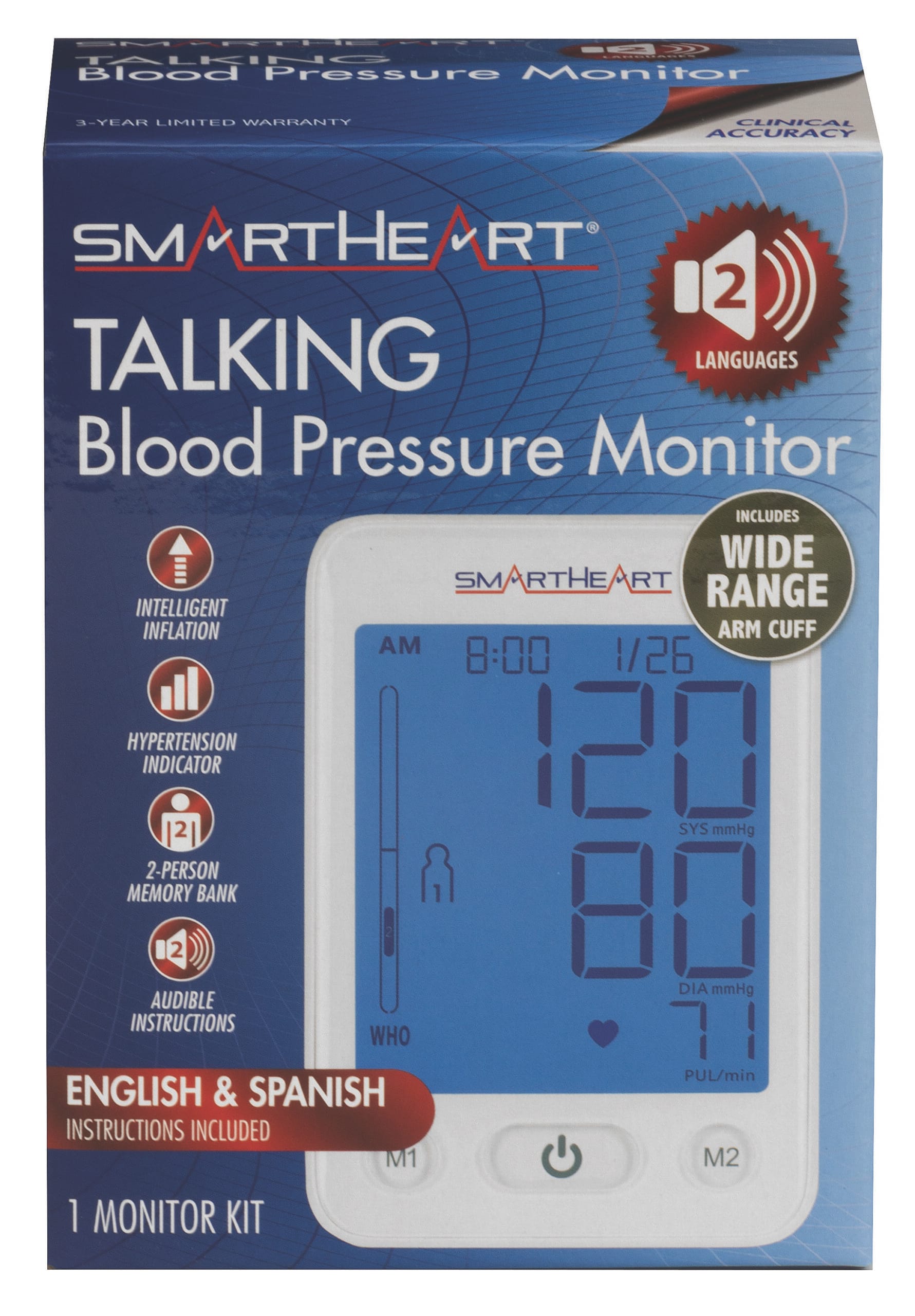 SmartHeart Talking Blood Pressure Arm Monitor - Image 2